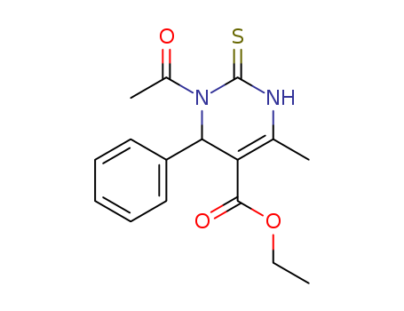5-Pyrimidinecarboxylic acid,
1-acetyl-1,2,3,6-tetrahydro-4-methyl-6-phenyl-2-thioxo-, ethyl ester