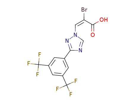 (Z)-3-(3-(3,5-bis(trifluoromethyl)phenyl)-1H-1,2,4-triazol-1-yl)-2-bromoacrylic acid