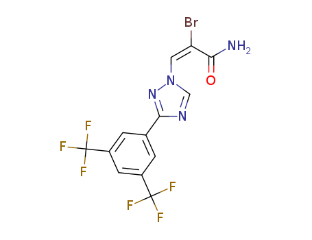 (E)-3-(3-(3,5-bis(trifluoromethyl)phenyl)-1H-1,2,4-triazol-1-yl)-2-bromoacrylamide