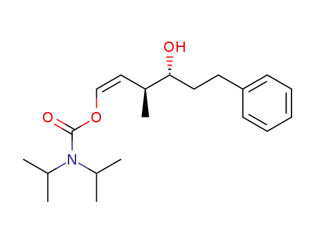 Molecular Structure of 844436-80-2 (Carbamic acid, bis(1-methylethyl)-,
(1Z,3S,4R)-4-hydroxy-3-methyl-6-phenyl-1-hexenyl ester)