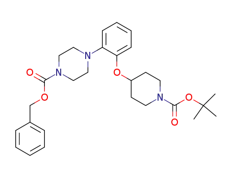 4-[2-(1-tert-butoxycarbonyl-piperidin-4-yloxy)-phenyl]-piperazine-1-carboxylic acid benzyl ester