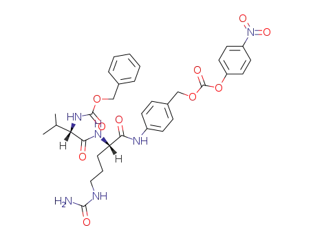 benzyl ((S)-3-methyl-1-(((S)-1-((4-((((4-nitrophenoxy)carbonyl)oxy)methyl)phenyl)amino)-1-oxo-5-ureidopentan-2-yl)amino)-1-oxobutan-2-yl)carbamate