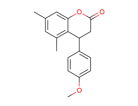 Molecular Structure of 85903-47-5 (5,7-dimethyl-4-(4-methoxyphenyl)-3,4-dihydrobenzopyran-2-one)