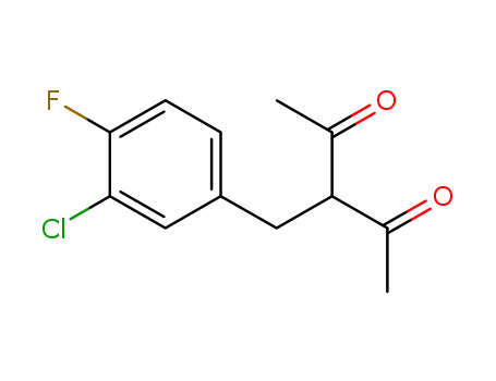 Molecular Structure of 1001072-25-8 (3-(3-chloro-4-fluorobenzyl)pentane-2,4-dione)