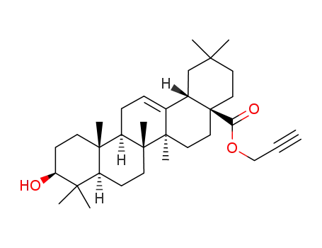 Molecular Structure of 1161826-31-8 (prop-2-yn-1-yl (4aS,6aS,6bR,12aR)-10-hydroxy-2,2,6a,6b,9,9,12a-heptamethyl-1,3,4,5,6,6a,6b,7,8,8a,9,10,11,12,12a,12b,13,14b-octadecahydropicene-4a(2H)carboxylate)