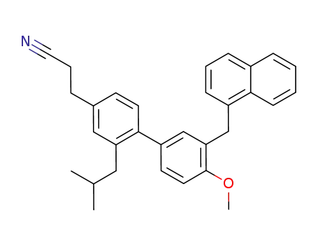 3-(2-isobutyl-4'-methoxy-3'-naphthalen-1-yl-methylbiphenyl-4-yl)propionitrile