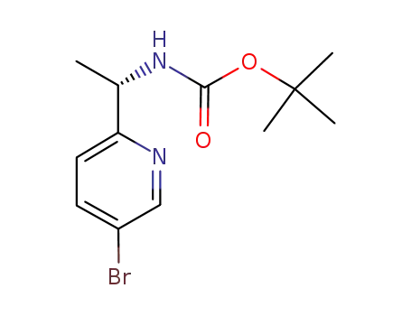 Molecular Structure of 915720-71-7 ((S)-tert-Butyl (1-(5-bromopyridin-2-yl)ethyl)carbamate)