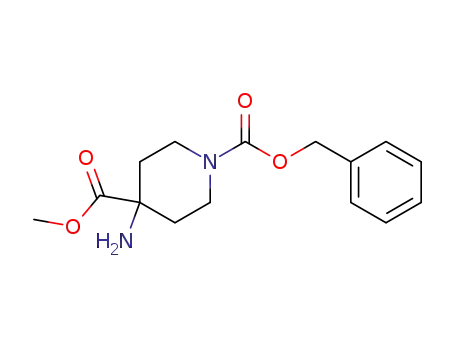 Molecular Structure of 115655-42-0 (1,4-Piperidinedicarboxylic acid, 4-aMino-, 4-Methyl 1-(phenylMethyl) ester)