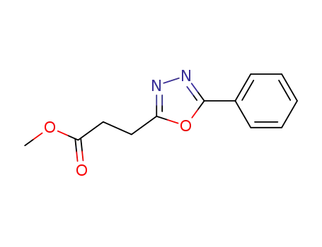 Molecular Structure of 1000167-13-4 (methyl 3-(5-phenyl-1,3,4-oxadiazol-2-yl)propanoate)