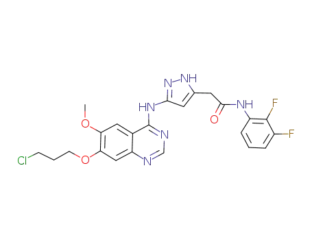 1H-Pyrazole-3-acetamide,
5-[[7-(3-chloropropoxy)-6-methoxy-4-quinazolinyl]amino]-N-(2,3-difluoro
phenyl)-