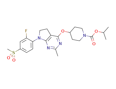 1-methylethyl 4-({7-[2-fluoro-4-(methylsulfonyl)phenyl]-2-methyl-6,7-dihydro-5H-pyrrolo[2,3-d]pyrimidin-4-yl}oxy)-1-piperidinecarboxylate