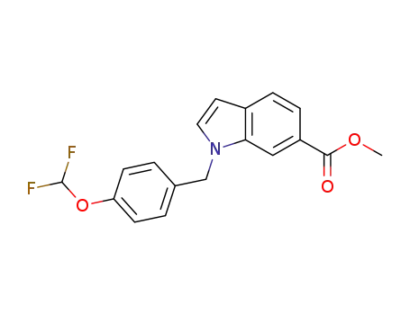 Molecular Structure of 950763-28-7 (1-(4-difluoromethoxy-phenylmethyl)-1H-indole-6-carboxylic acid methyl ester)
