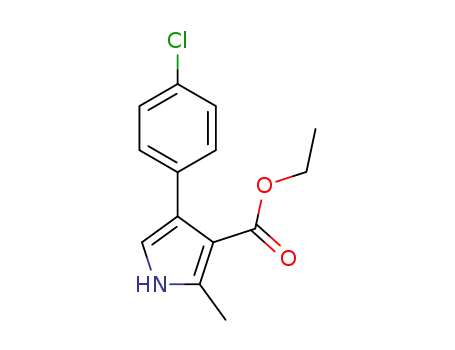 Molecular Structure of 22186-93-2 (1H-Pyrrole-3-carboxylic acid, 4-(4-chlorophenyl)-2-methyl-, ethyl ester)