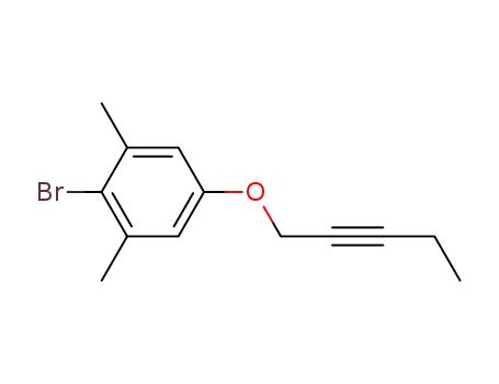 Molecular Structure of 925441-93-6 (2-Bromo-1,3-dimethyl-5-(2-pentynyloxy)benzene)