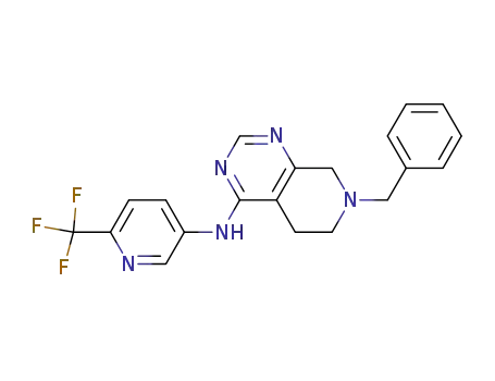 Molecular Structure of 859825-97-1 ((7-Benzyl-5,6,7,8-tetrahydro-pyrido[3,4-d]pyrimidin-4-yl)-(6-trifluoromethyl-pyridin-3-yl)-amine)