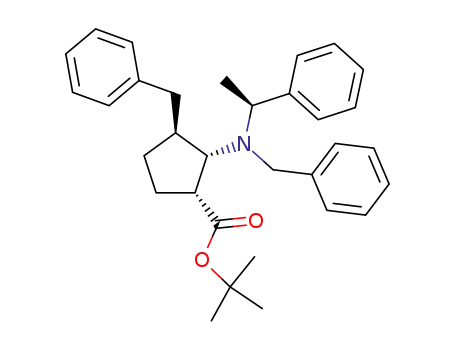 Cyclopentanecarboxylic acid,
2-[[(1S)-1-phenylethyl](phenylmethyl)amino]-3-(phenylmethyl)-,
1,1-dimethylethyl ester, (1R,2S,3S)-