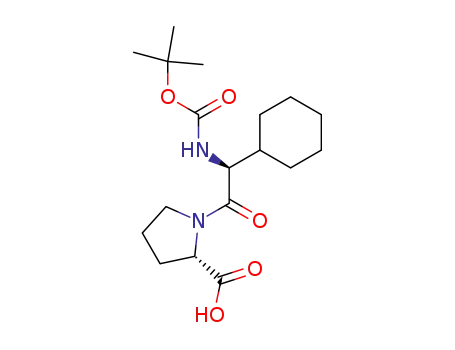 Molecular Structure of 775354-21-7 ((2S)-1-[(2S)-2-[(tert-butoxycarbonyl)amino]-2-cyclohexylacetyl]pyrrolidine-2-carboxylic acid)
