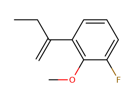 Molecular Structure of 879339-90-9 (Benzene, 1-fluoro-2-methoxy-3-(1-methylenepropyl)-)
