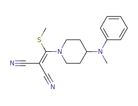 Molecular Structure of 904677-47-0 ({[4-(N-methyl-N-phenylamino)piperidino](methylthio)methylene}malononitrile)