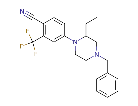 (+/-)-4-(4-benzyl-2-ethylpiperazin-1-yl)2-(trifluoromethyl)benzonitrile