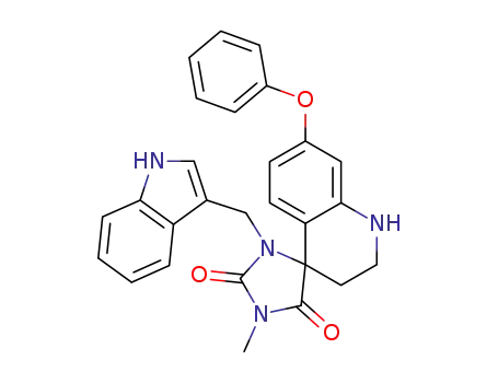 7-phenoxy-3,4-dihydro-2H-quinoline-4-spiro-5'-1'-(1H-indol-3-ylmethyl)-3'-methyl-imidazolidine-2',4'-dione