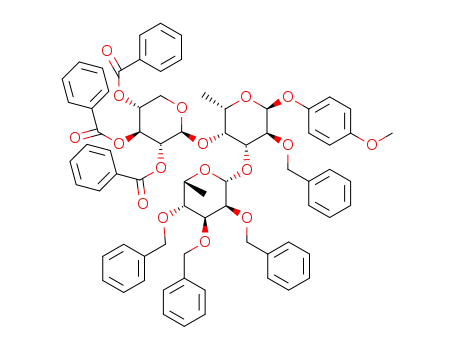 4-methoxyphenyl (2,3,4-tri-O-benzoyl-β-D-xylopyranosyl)-(1→4)-[(2,3,4-tri-O-benzyl-α-D-rhamnopyranosyl)-(1→3)]-2-O-benzyl-α-L-fucopyranoside