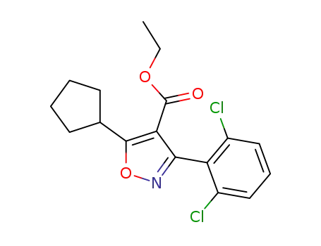 Molecular Structure of 1020568-84-6 (ethyl 5-cyclopentyl-3-(2,6-dichlorophenyl)-4-isoxazolecarboxylate)