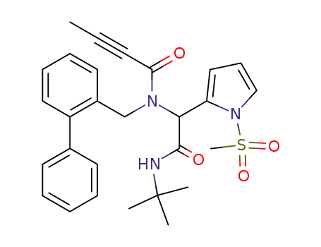Molecular Structure of 1002557-66-5 (N-(biphenyl-2-ylmethyl)-N-{2-(tert-butylamino)-1-[1-(methylsulfonyl)-1H-pyrrol-2-yl]-2-oxoethyl}but-2-ynamide)