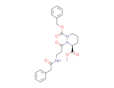 1,3(2H)-Pyridazinedicarboxylic acid,
tetrahydro-2-[1-oxo-3-[(phenylacetyl)amino]propyl]-, 3-methyl
1-(phenylmethyl) ester, (3S)-