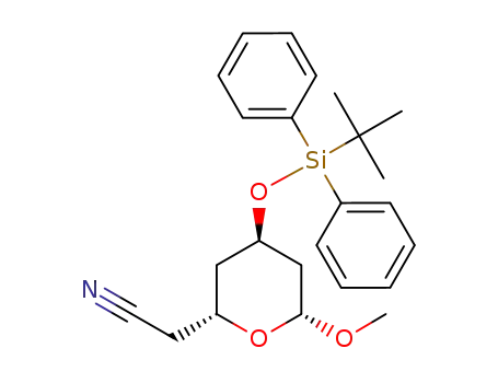 2H-Pyran-2-acetonitrile,
4-[[(1,1-dimethylethyl)diphenylsilyl]oxy]tetrahydro-6-methoxy-,
(2R,4R,6R)-