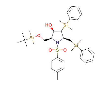 (2S,3R,4R,5R)-2-(((tert-butyl(dimethyl)silyl)oxy)methyl)-4-(dimethyl(phenyl)silyl)-5-((dimethyl(phenyl)silyl)methyl)-1-tosylpyrrolidin-3-ol