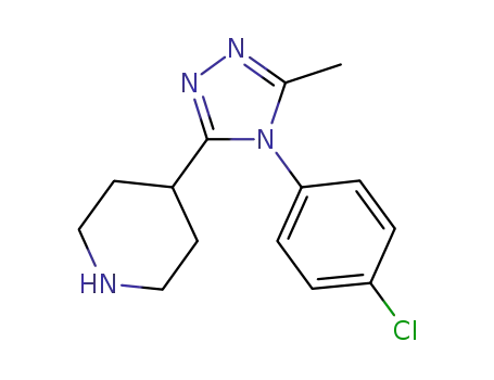 Molecular Structure of 859154-07-7 (4-[4-(4-chloro-phenyl)-5-methyl-4H-[1,2,4]triazol-3-yl]-piperidine)