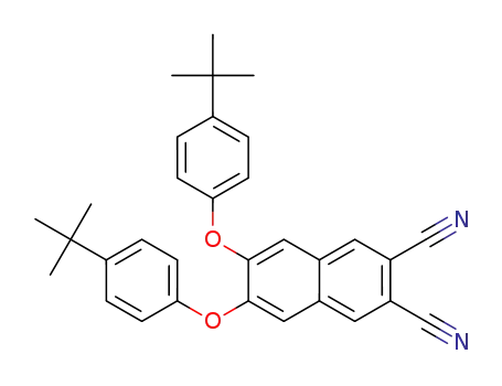 Molecular Structure of 1193751-23-3 (2,3-dicyano-6,7-di(4-tert-butyl)phenoxylnaphthalene)