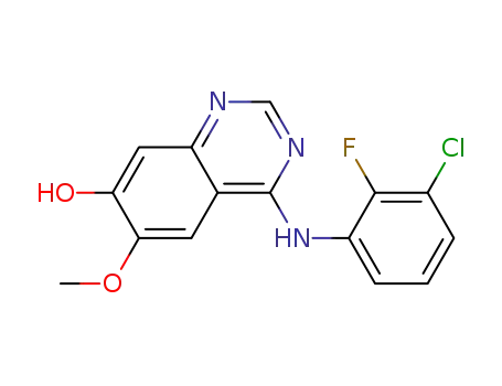 Molecular Structure of 848415-66-7 (7-Quinazolinol, 4-[(3-chloro-2-fluorophenyl)amino]-6-methoxy-)