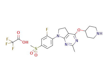 7-[2-fluoro-4-(methylsulfonyl)phenyl]-2-methyl-4-(4-piperidinyloxy)-6,7-dihydro-5H-pyrrolo[2,3-d]pyrimidine trifluoroacetate