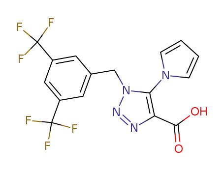 Molecular Structure of 823188-47-2 (1H-1,2,3-Triazole-4-carboxylic acid,
1-[[3,5-bis(trifluoromethyl)phenyl]methyl]-5-(1H-pyrrol-1-yl)-)