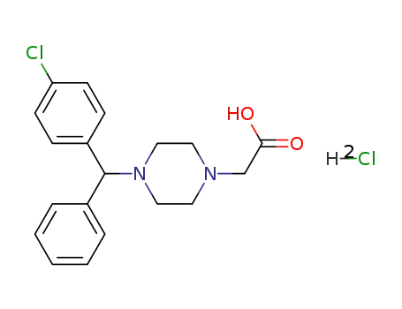 Molecular Structure of 1000690-91-4 (2-(4-((4-chlorophenyl)(phenyl)methyl)piperazin-1-yl)acetic acid dihydrochloride salt)