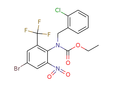Molecular Structure of 444901-30-8 (ethyl 4-bromo-2-nitro-6-(trifluoromethyl)phenyl(2-chlorobenzyl)carbamate)