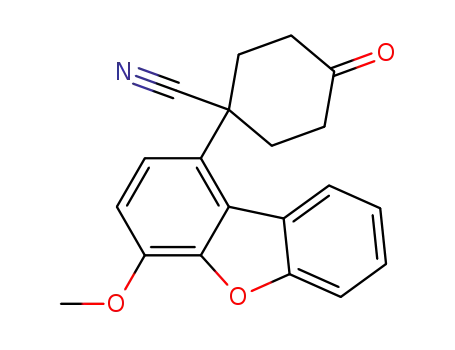 Molecular Structure of 1012335-47-5 (1-(4-methoxy-dibenzofuran-1-yl)-4-oxo-cyclohexane carbonitrile)