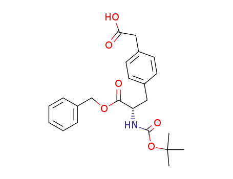 Molecular Structure of 123993-27-1 ((S)-α-<<(1,1-dimethylethoxy)carbonyl>amino>-4-(carboxymethyl)benzenepropanoic acid phenylmethylester)