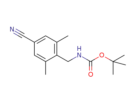 Molecular Structure of 1618647-92-9 ((4-cyano-2,6-dimethylbenzyl)carbamic acid tert-butyl ester)