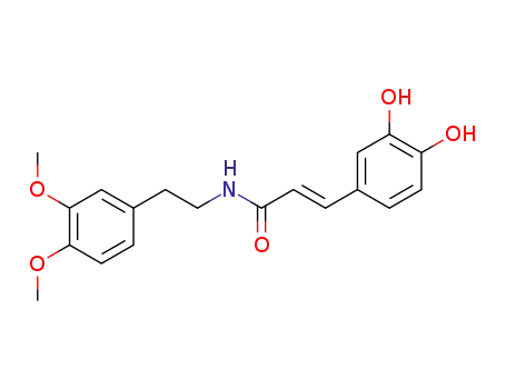 Molecular Structure of 136944-24-6 ((E)-3-(3,4-Dihydroxyphenyl)-N-(3,4-dimethoxyphenethyl)propenamide)
