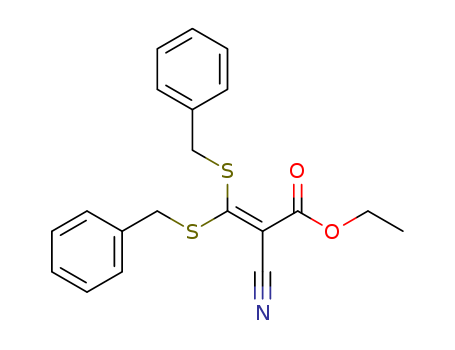 2-Propenoic acid, 2-cyano-3,3-bis[(phenylmethyl)thio]-, ethyl ester