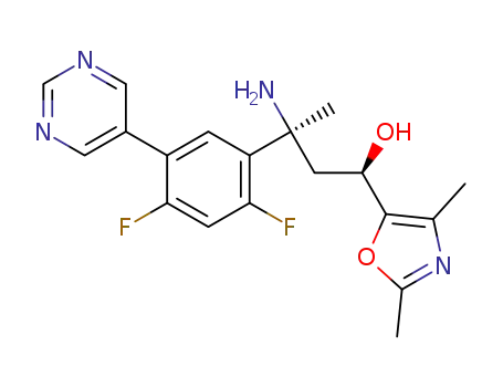 (1R,3S)-3-amino-3-(2,4-difluoro-5-(pyrimidin-5-yl)phenyl)-1-(2,4-dimethyloxazol-5-yl)butan-1-ol