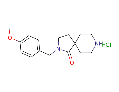 Molecular Structure of 848308-25-8 (2,8-Diazaspiro[4.5]decan-1-one, 2-[(4-methoxyphenyl)methyl]-, hydrochloride (1:1))