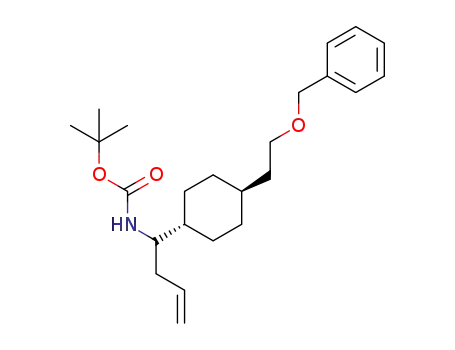 tert-butyl-N-(1-(trans-4-(2-(benzyloxy)ethyl)cyclohexyl)but-3-enyl)-carbamate