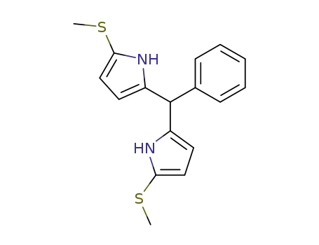 Molecular Structure of 877305-37-8 (1H-Pyrrole, 2,2'-(phenylmethylene)bis[5-(methylthio)-)