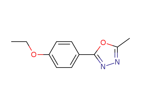 Molecular Structure of 39719-82-9 (2-(4-ethoxy-phenyl)-5-methyl-[1,3,4]oxadiazole)