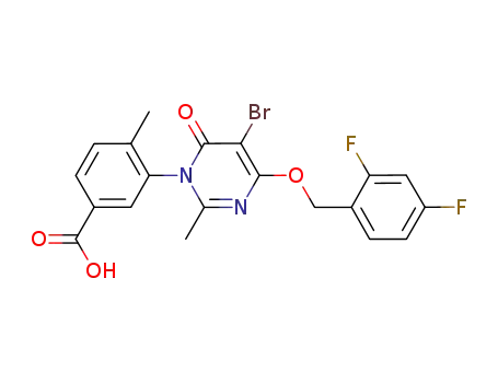 3-[5-bromo-4-(2,4-difluoro-benzyloxy)-2-methyl-6-oxo-6H-pyrimidin-1-yl]-4-methyl-benzoic acid
