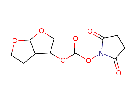 Molecular Structure of 333798-23-5 (2,5-Pyrrolidinedione,
1-[[[(hexahydrofuro[2,3-b]furan-3-yl)oxy]carbonyl]oxy]-)